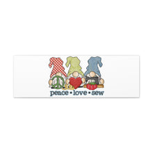 Peace, Love, Sew Gnomes - Canvas Gallery Wraps - White