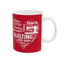 Quilting Word Cloud Ceramic Mug, (11oz, 15oz)