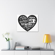 Black Sewing Word Cloud - Canvas Gallery Wraps