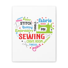 Colorful Sewing Word Cloud - Canvas Gallery Wraps