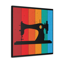 Retro Sewing Machine - Black - Canvas Gallery Wraps