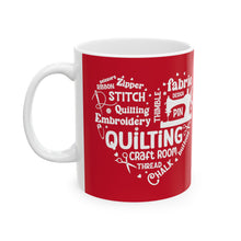 Quilting Word Cloud Ceramic Mug, (11oz, 15oz)