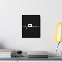 Sewing Machine Heart Beat - Black - Canvas Gallery Wraps