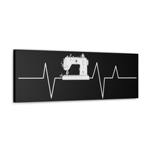 Sewing Machine Heart Beat - Black - Canvas Gallery Wraps