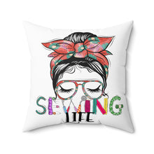 Sewing Life 1 Spun Polyester Square Pillow - White