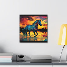 Colorful Modern Horse - Canvas Gallery Wraps - Black