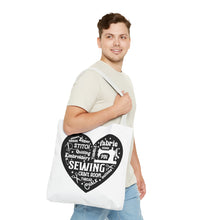 Black Sewing Word Cloud Tote Bag