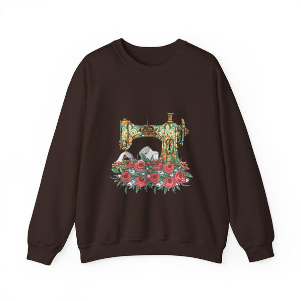 Retro Gorgeous Sewing Machine Unisex Heavy Blend™ Crewneck Sweatshirt