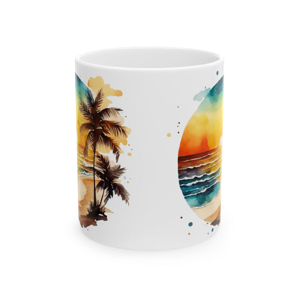 Sunset Beach Ceramic Mug, (11oz, 15oz)