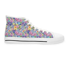 Packed Watercolor Buttons Women's High Top Sneakers