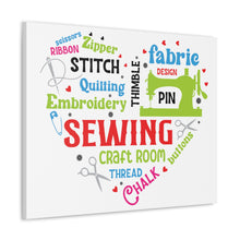 Colorful Sewing Word Cloud - Canvas Gallery Wraps