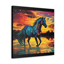 Colorful Modern Horse - Canvas Gallery Wraps - Black