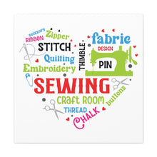 Colorful Sewing Word Cloud - Canvas Gallery Wraps