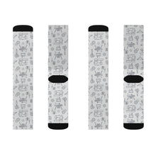 Outlined Sewing Elements Socks