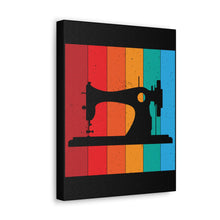 Retro Sewing Machine - Black - Canvas Gallery Wraps