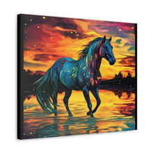 Colorful Modern Horse - Canvas Gallery Wraps - Black