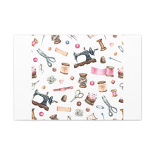 Sewing Elements White - Canvas Gallery Wraps