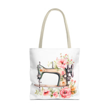 Blue Floral Sewing Machine Tote Bag