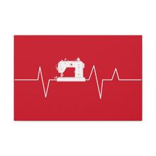 Sewing Machine Heart Beat - Red - Canvas Gallery Wraps