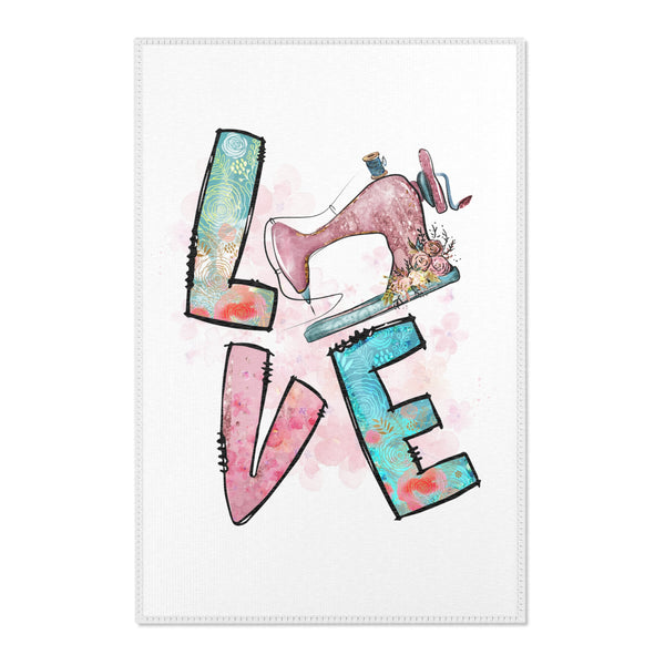 Sewing Love Area Rugs - White