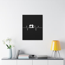 Sewing Machine Heart Beat - Black - Canvas Gallery Wraps