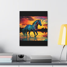 Colorful Modern Horse - Canvas Gallery Wraps - Black