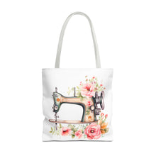 Blue Floral Sewing Machine Tote Bag