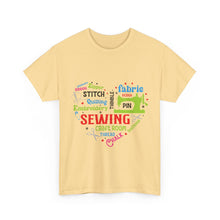 Colorful Sewing Word Cloud Unisex Heavy Cotton Tee