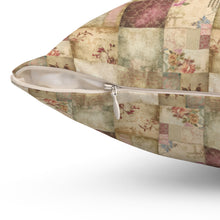 Vintage Patchwork Pattern 2 Spun Polyester Square Pillow