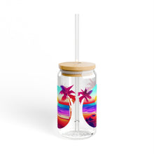 Colorful Beach Sunset Sipper Glass, 16oz