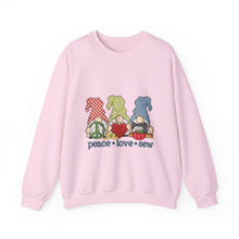 Peace, Love, Sew Gnomes Unisex Heavy Blend™ Crewneck Sweatshirt