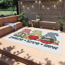 Peace, Love, Sew Gnomes Outdoor Rug