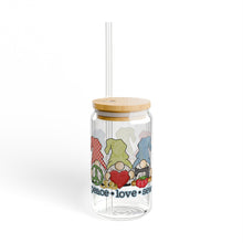 Peace, Love, Sew Gnomes Sipper Glass, 16oz