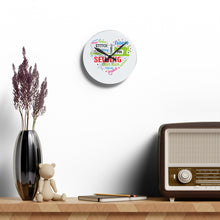 Colorful Sewing Word Cloud Acrylic Wall Clock