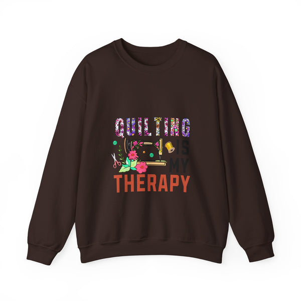 Floral Quilting is My Therapy Unisex Heavy Blend™ Crewneck Sweatshirt