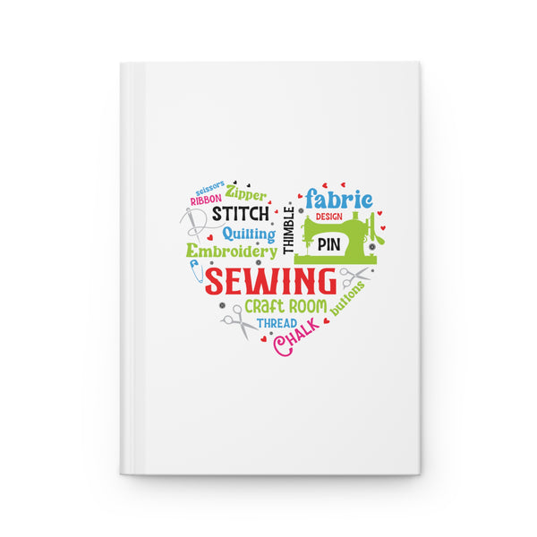 Colorful Sewing Word Cloud Hardcover Journal Matte