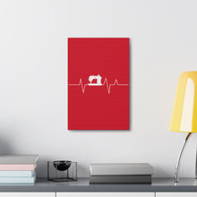 Sewing Machine Heart Beat - Red - Canvas Gallery Wraps