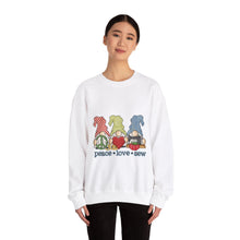Peace, Love, Sew Gnomes Unisex Heavy Blend™ Crewneck Sweatshirt