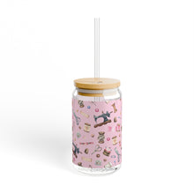 Sewing Elements Pink Sipper Glass, 16oz