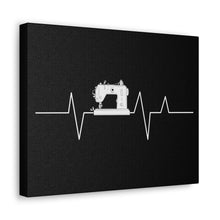 Sewing Machine Heart Beat - Black - Canvas Gallery Wraps