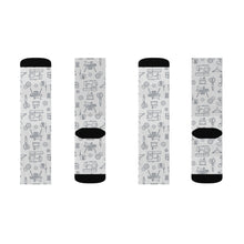 Outlined Sewing Elements Socks