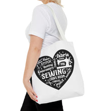 Black Sewing Word Cloud Tote Bag