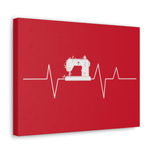 Sewing Machine Heart Beat - Red - Canvas Gallery Wraps