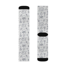 Outlined Sewing Elements Socks