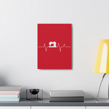 Sewing Machine Heart Beat - Red - Canvas Gallery Wraps