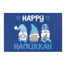 Happy Hanukkah Gnomes Area Rugs - Blue