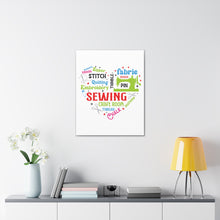 Colorful Sewing Word Cloud - Canvas Gallery Wraps