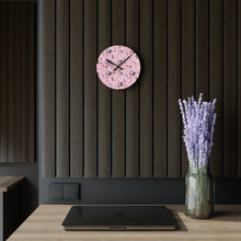 Sewing Elements Pink Acrylic Wall Clock