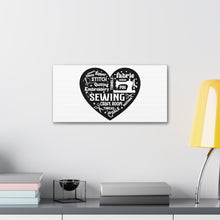 Black Sewing Word Cloud - Canvas Gallery Wraps