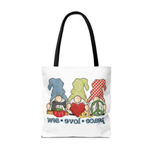 Peace, Love, Sew Gnomes Tote Bag